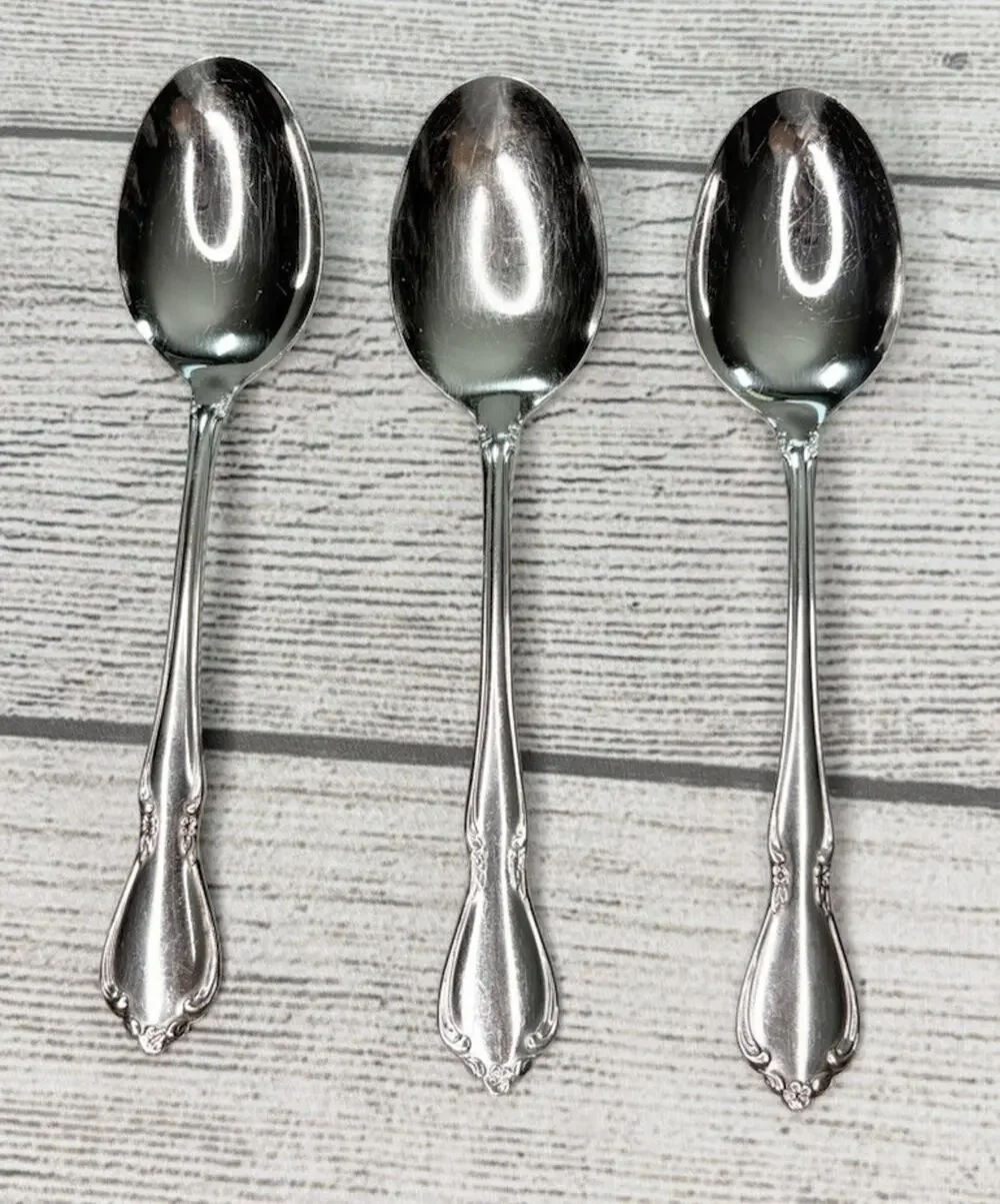 Oneida Deluxe Chateau Stainless Steel Soup Spoons Set Of 3